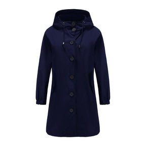 Women's Water-Repellent Hooded Trench Coat | Emilia in Gray - Juana Fashion