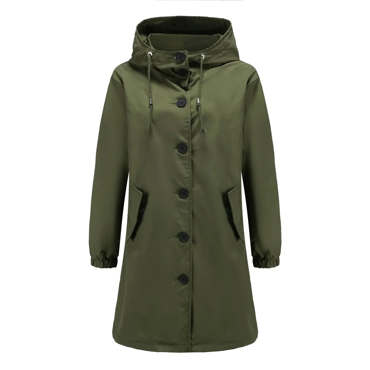 Women's Water-Repellent Hooded Trench Coat | Emilia in Gray - Juana Fashion