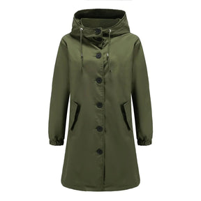 Women's Water-Repellent Hooded Trench Coat | Emilia in Gray - Juana Fashion