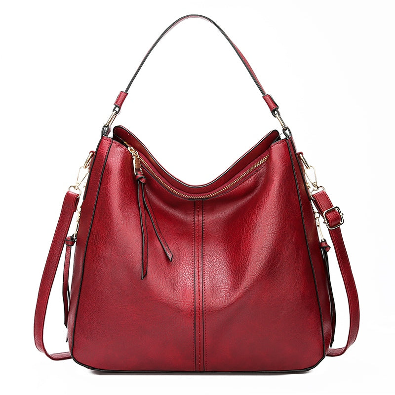 Women's Faux Leather Convertible Hobo Bag in Red by Juana Fashion