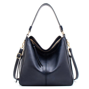 Women's Faux Leather Convertible Hobo Bag in Navy by Juana Fashion