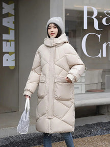 Women's Hooded Longline Puffer Coat — View 2
