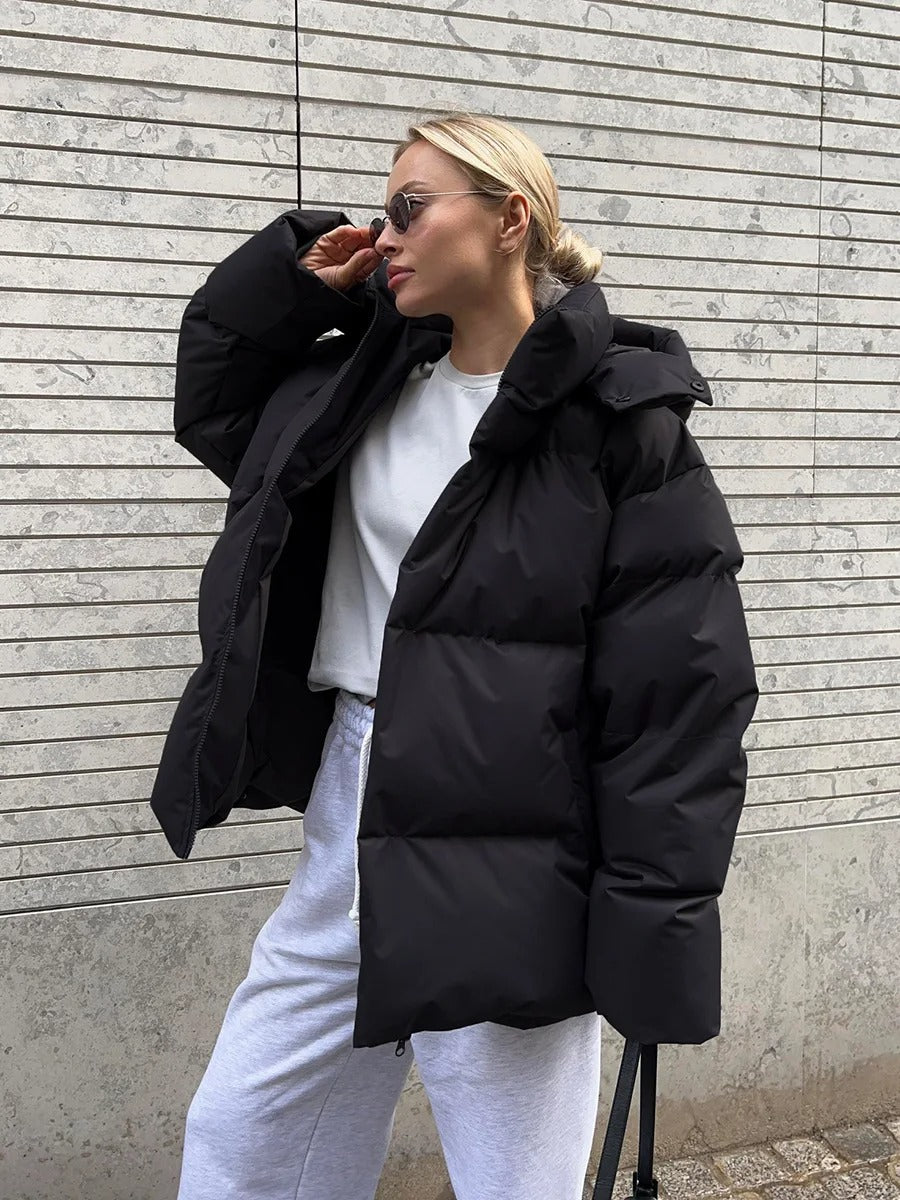 Women's Hooded Cropped Short Jacket — View 9