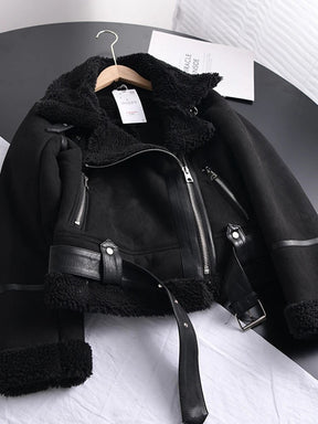 Women's Short Suede Look Jacket — View 1