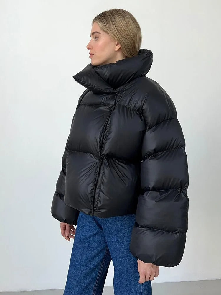 Women's Hooded Cropped Short Jacket — View 3
