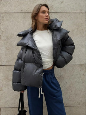 Women's Hooded Cropped Short Jacket — View 4