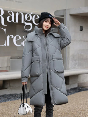 Women's Hooded Longline Puffer Coat — View 3