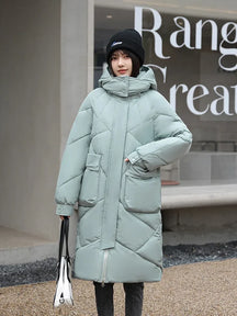 Women's Hooded Longline Puffer Coat — View 4
