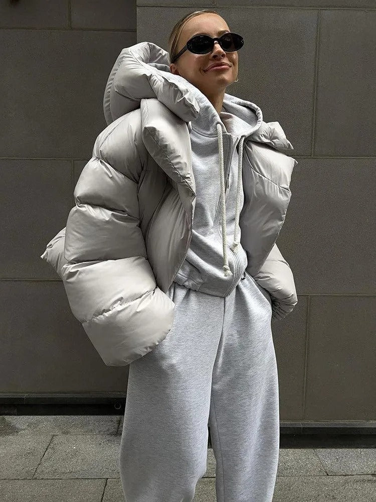 Women's Hooded Cropped Short Jacket — View 2