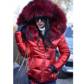Women's Hooded Faux Fur Jacket — View 10