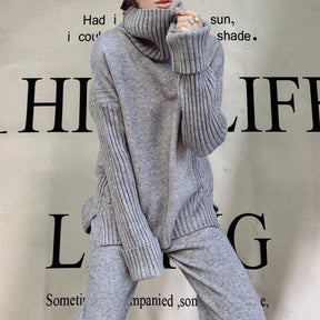 Women's Wool Oversized Turtleneck Sweater — View 3