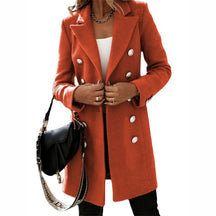 Women's Wool Button Detail Longline Trench Coat — View 4