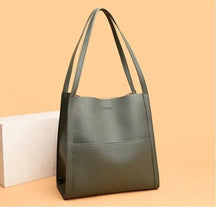 Women's Minimalist Shoulder Tote Bag in Green by Juana Fashion