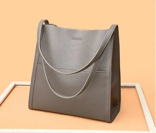 Women's Minimalist Shoulder Tote Bag in Gray by Juana Fashion