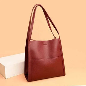 Women's Minimalist Shoulder Tote Bag in Red by Juana Fashion