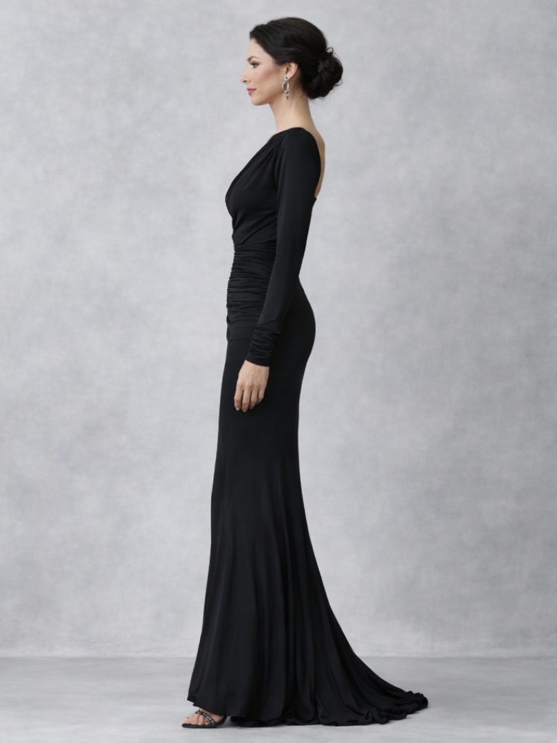 Women's One-Shoulder Ruched Maxi Evening Dress | Vienne