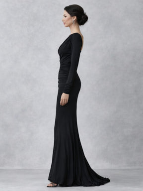 Women's One-Shoulder Ruched Maxi Evening Dress | Vienne