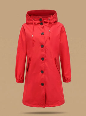 Women's Water-Repellent Hooded Trench Coat | Greta in Gray - Juana Fashion