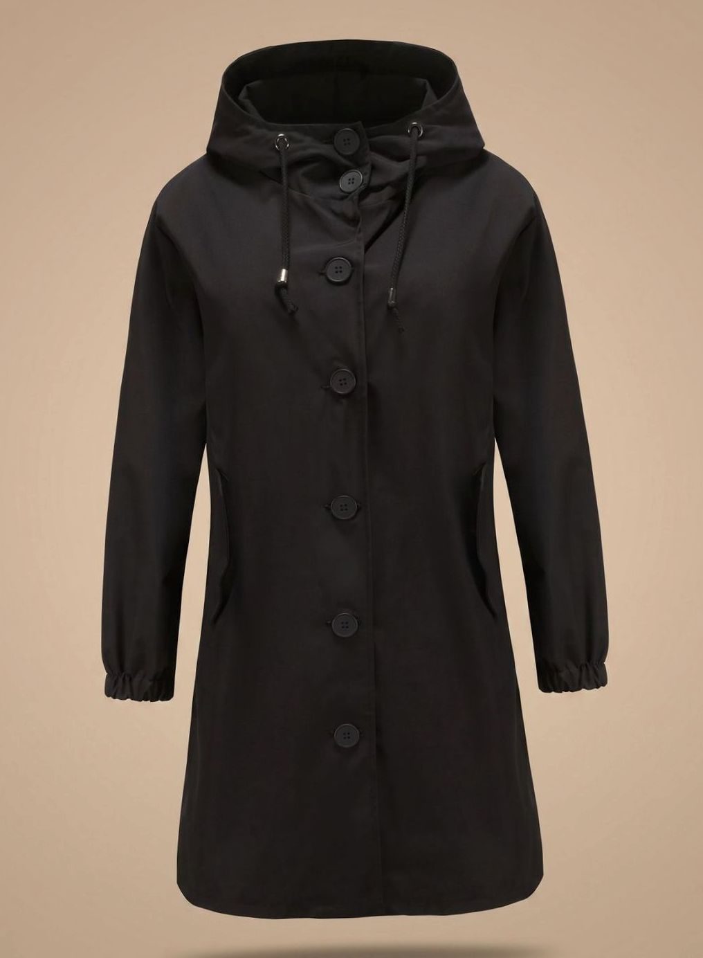 Women's Water-Repellent Hooded Trench Coat | Greta in Gray - Juana Fashion
