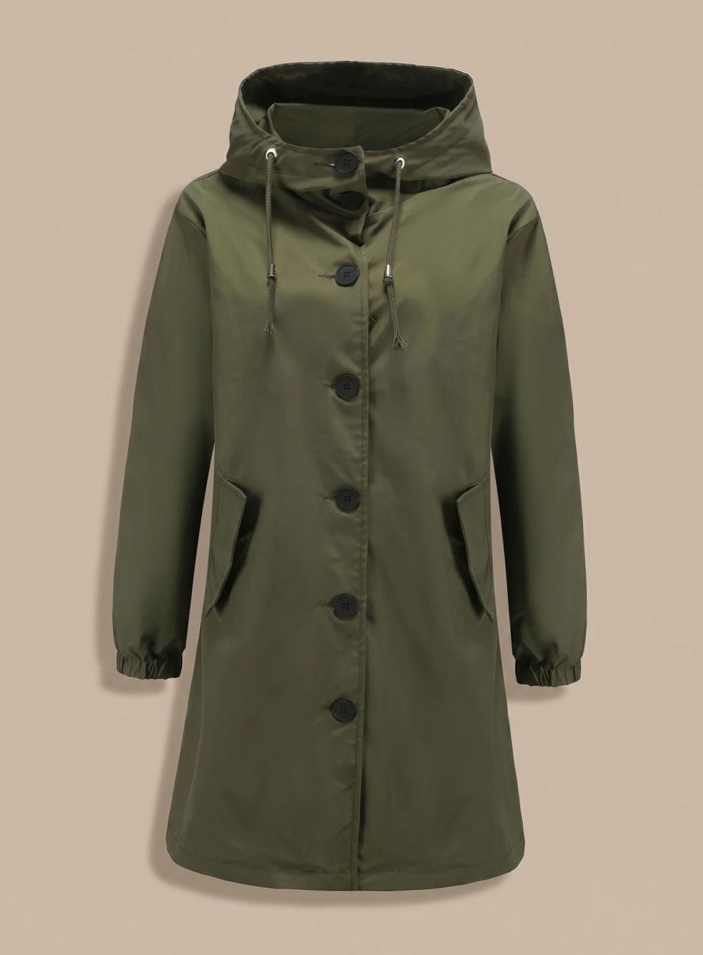 Women's Water-Repellent Hooded Trench Coat | Greta in Gray - Juana Fashion