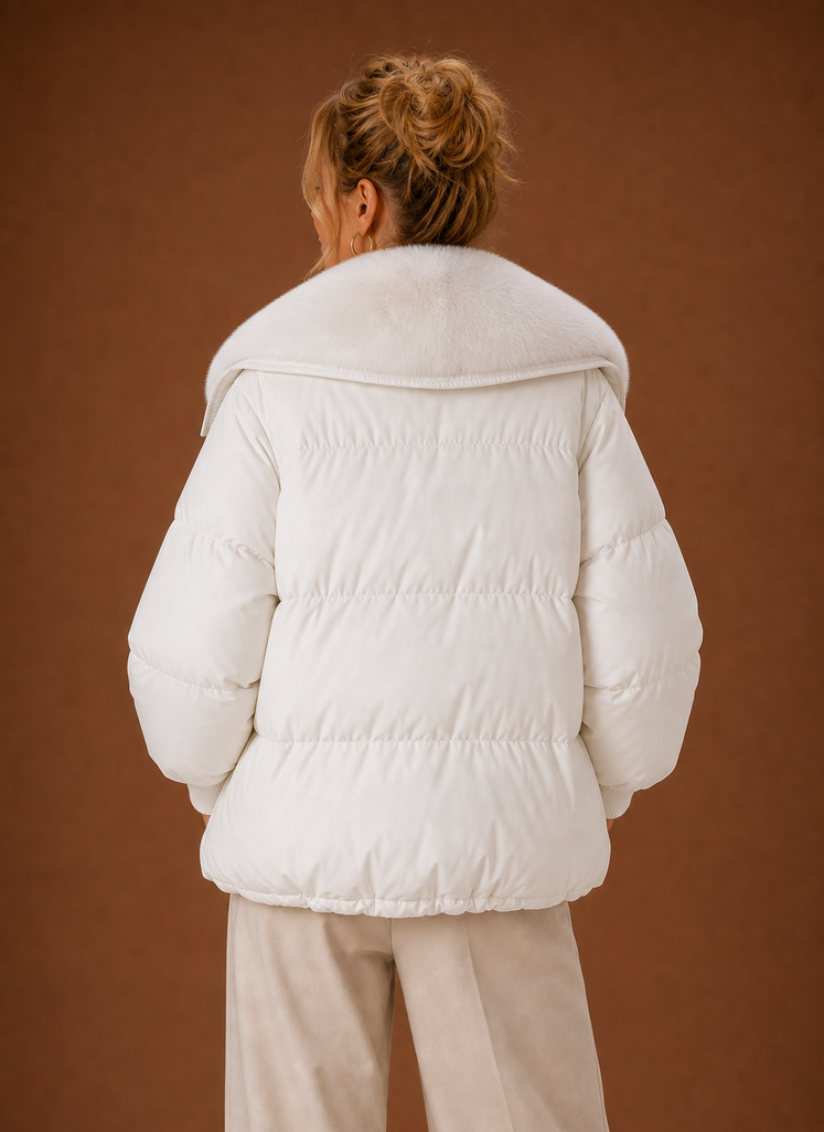 Women's Winter Parka | Valentina in White - Juana Fashion