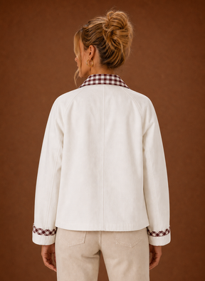 Women's Plaid Collared Jacket | Bianca in Black - Juana Fashion