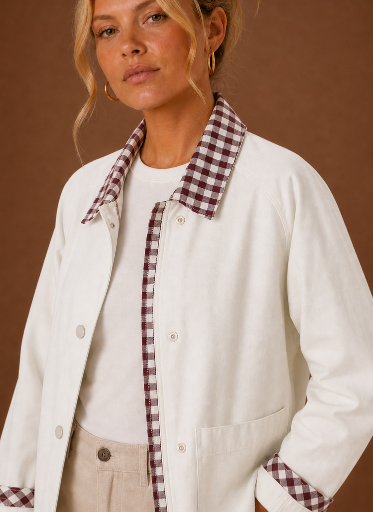Women's Plaid Collared Jacket | Bianca in Black - Juana Fashion