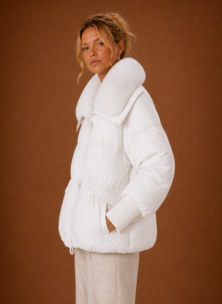 Women's Winter Parka | Valentina in White - Juana Fashion