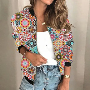 Women's Cat Print Bomber Jacket | Sophie - Juana Fashion
