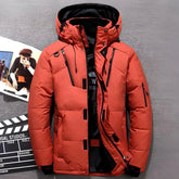 Women's Insulated Hooded Jacket with Zippered Pockets | Greta in Red - Juana Fashion