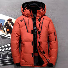 Women's Insulated Hooded Jacket with Zippered Pockets | Greta in Red - Juana Fashion