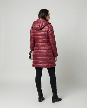 Women's Ultralight Fitted Hooded Down Jacket | Annika in Blue - Juana Fashion