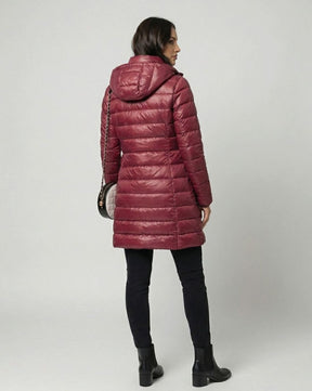 Women's Lightweight Fitted Hooded Down Jacket | Johanna in Blue - Juana Fashion