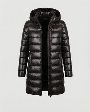 Women's Ultralight Fitted Hooded Down Jacket | Annika in Burgundy - Juana Fashion