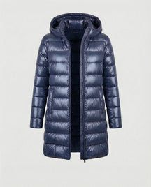 Women's Ultralight Fitted Hooded Down Jacket | Annika in Burgundy - Juana Fashion