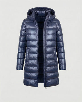 Women's Ultralight Fitted Hooded Down Jacket | Annika in Burgundy - Juana Fashion