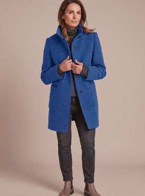Women's Wool-Blend Stand-Collar Coat | Leonie in Green - Juana Fashion