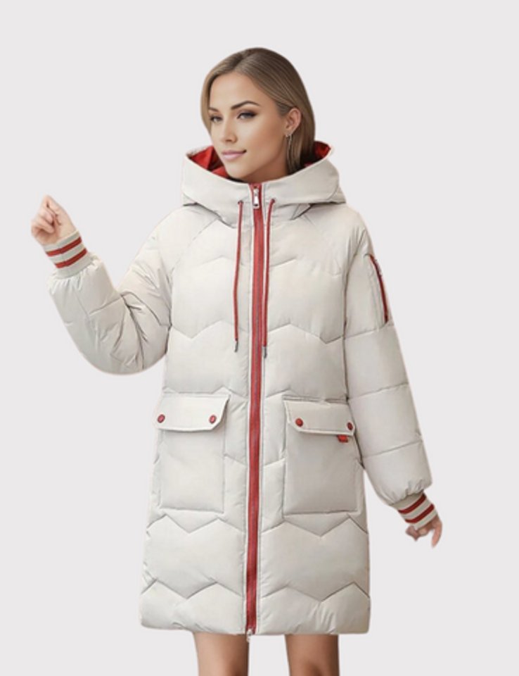 Women's Long Hooded Quilted Parka | Elisabeth in Black - Juana Fashion