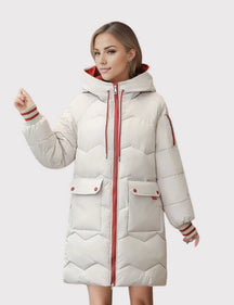 Women's Long Hooded Quilted Parka | Elisabeth in Black - Juana Fashion