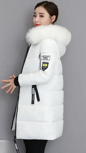 Women's Long Parka with Faux Fur Trim | Clara in Red - Juana Fashion