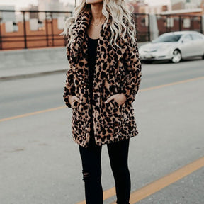 Women's Leopard Print Faux Fur Coat | Annika in Leopard Print - Juana Fashion