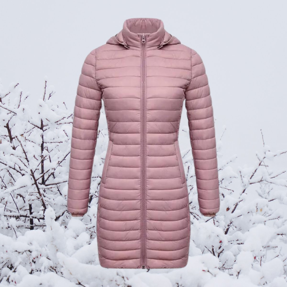 Women's Ultralight Long Hooded Quilted Parka | Greta in Navy - Juana Fashion