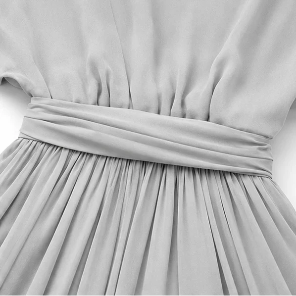 Women's Cold-Shoulder Draped Maxi Wedding Guest Dress