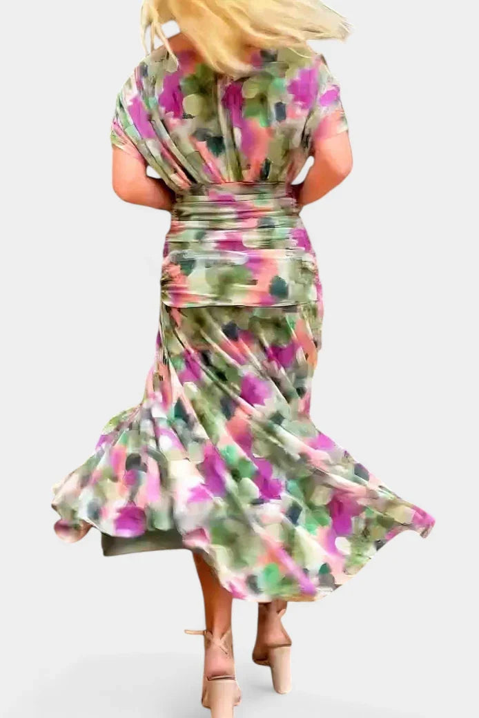 Women's Off-Shoulder Chiffon Maxi Wedding Guest Dress