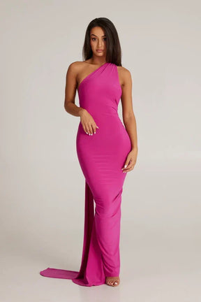 Women's Backless Halter Maxi Evening Dress with Ruching