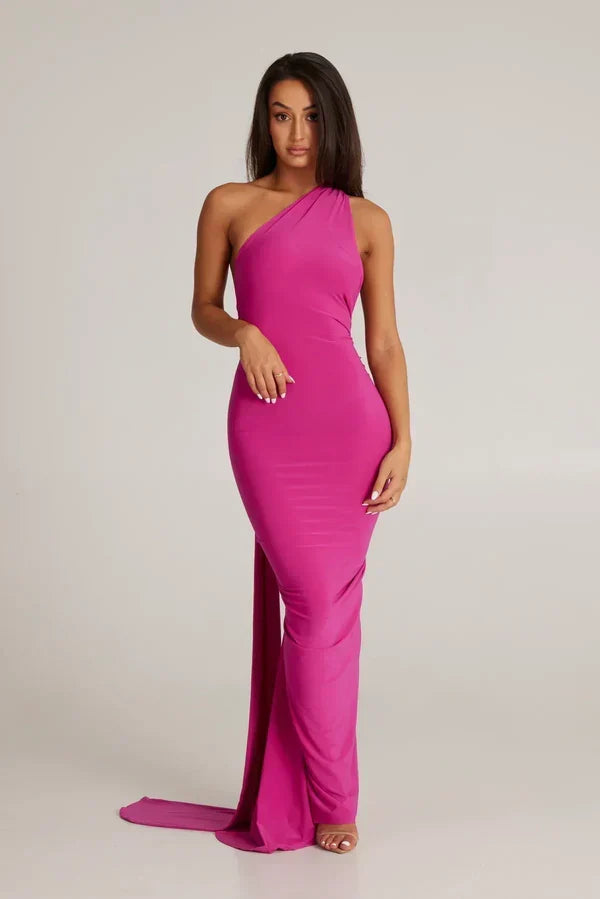 Women's Backless Halter Maxi Evening Dress with Ruching