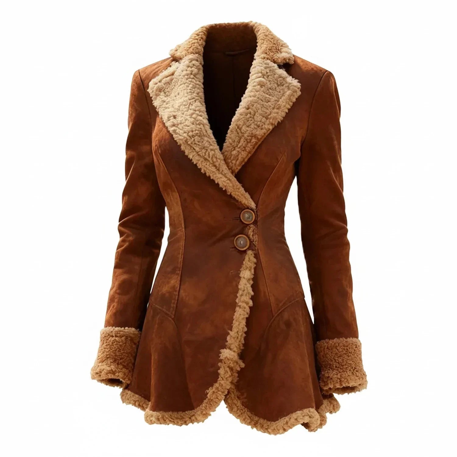 Women's Tailored Winter Coat | Greta in Brown - Juana Fashion